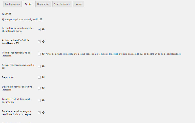 configuracion really-simple-ssl