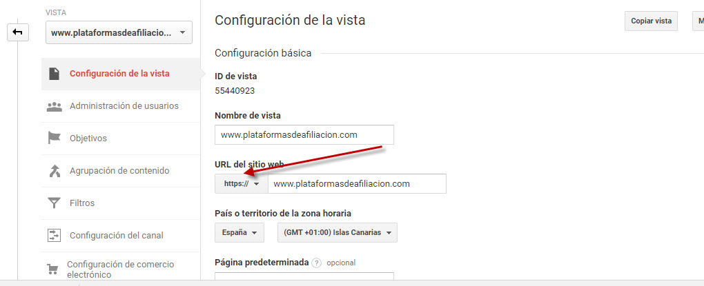 migrar https google analytics